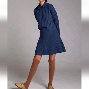 Anthropologie Blue Sweater Dress